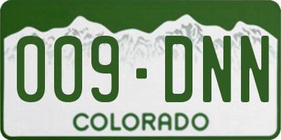 CO license plate 009DNN