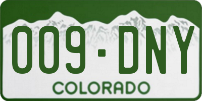 CO license plate 009DNY