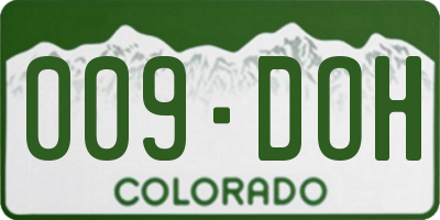 CO license plate 009DOH