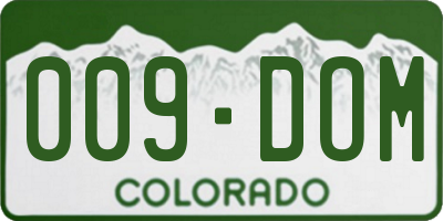 CO license plate 009DOM