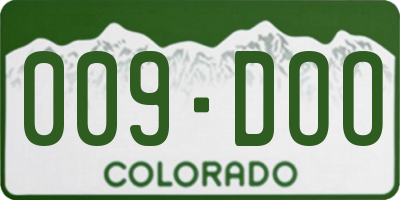 CO license plate 009DOO