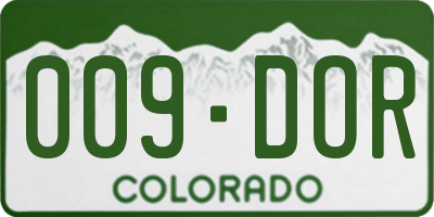 CO license plate 009DOR