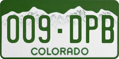 CO license plate 009DPB