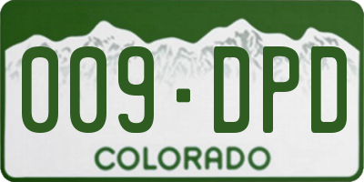 CO license plate 009DPD