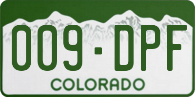 CO license plate 009DPF