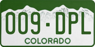 CO license plate 009DPL
