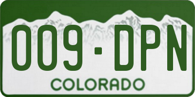 CO license plate 009DPN