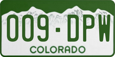 CO license plate 009DPW