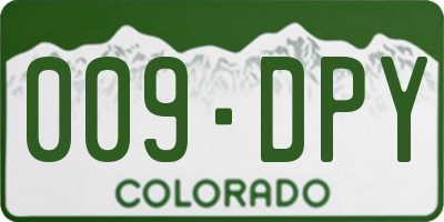 CO license plate 009DPY