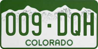CO license plate 009DQH
