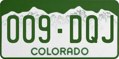 CO license plate 009DQJ