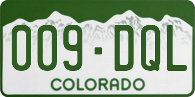 CO license plate 009DQL