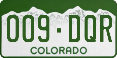 CO license plate 009DQR