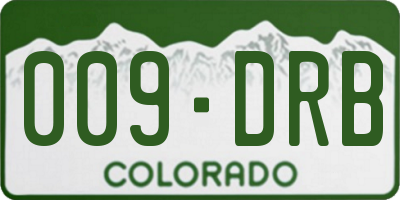 CO license plate 009DRB
