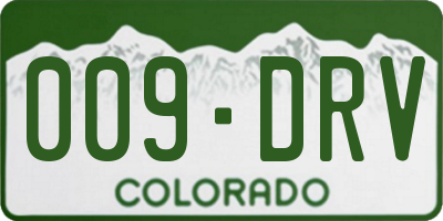 CO license plate 009DRV