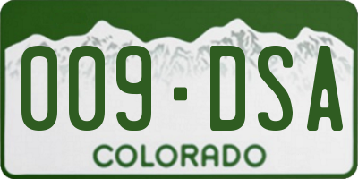 CO license plate 009DSA
