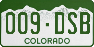 CO license plate 009DSB