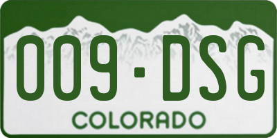 CO license plate 009DSG