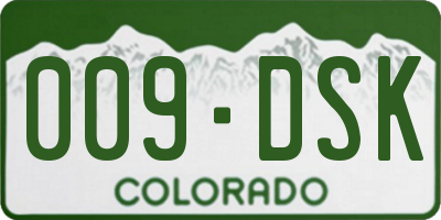 CO license plate 009DSK