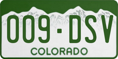 CO license plate 009DSV