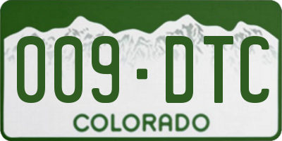 CO license plate 009DTC