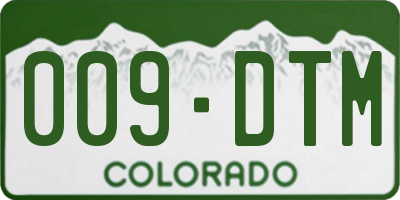 CO license plate 009DTM