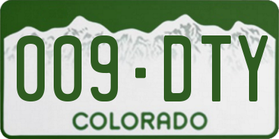 CO license plate 009DTY