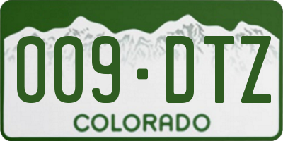 CO license plate 009DTZ