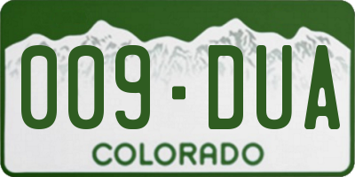 CO license plate 009DUA