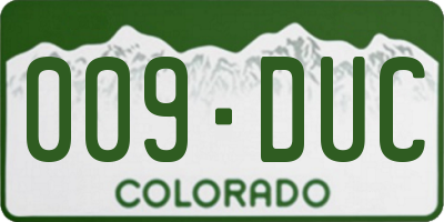 CO license plate 009DUC