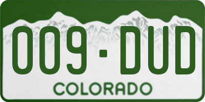 CO license plate 009DUD