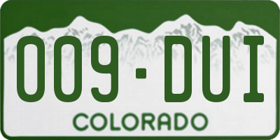 CO license plate 009DUI