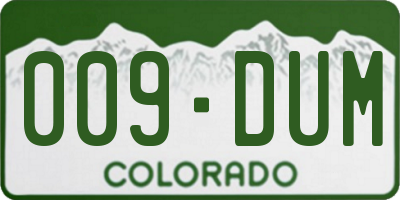 CO license plate 009DUM