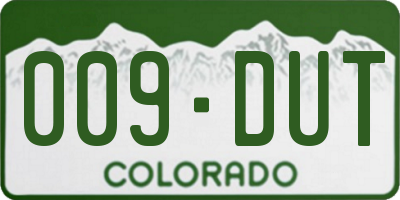 CO license plate 009DUT