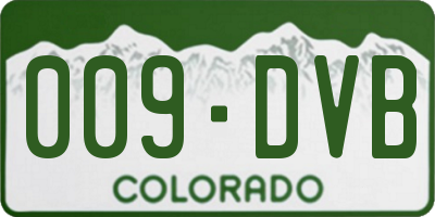 CO license plate 009DVB
