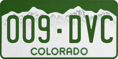 CO license plate 009DVC