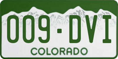 CO license plate 009DVI