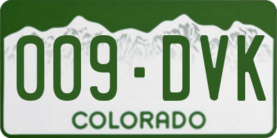 CO license plate 009DVK