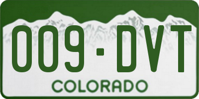 CO license plate 009DVT