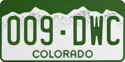 CO license plate 009DWC