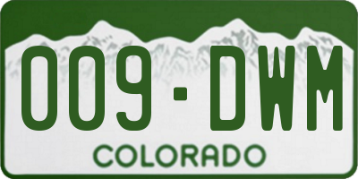 CO license plate 009DWM