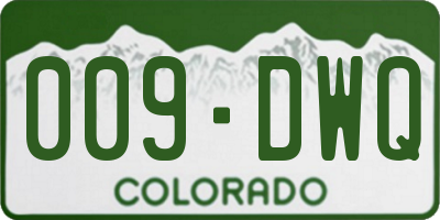 CO license plate 009DWQ