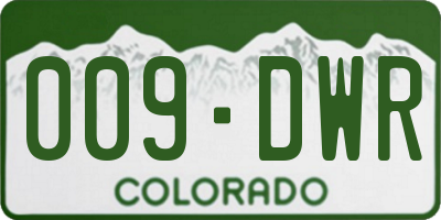 CO license plate 009DWR