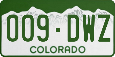 CO license plate 009DWZ