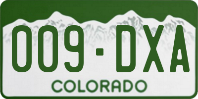 CO license plate 009DXA