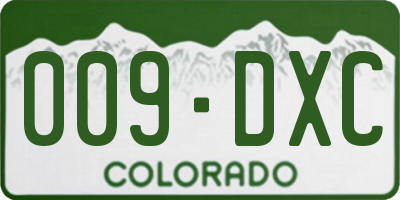 CO license plate 009DXC