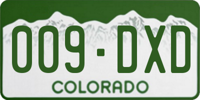 CO license plate 009DXD