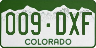CO license plate 009DXF