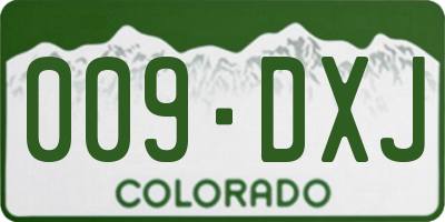 CO license plate 009DXJ