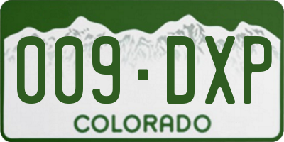 CO license plate 009DXP
